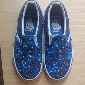 Vans Kids Galaxy Blue and White Sneakers